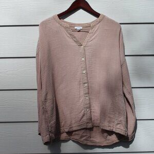 J.Jill Pure Jill Double Gauze Button-Front Tunic -M Petite